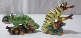 RARE Vtg Iguana Chameleon Gecko Lizards Salt &amp; Pepper Shakers Norcrest Japan - £117.99 GBP