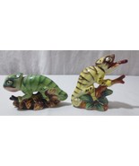 RARE Vtg Iguana Chameleon Gecko Lizards Salt &amp; Pepper Shakers Norcrest J... - $150.00