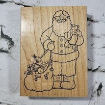 Vintage 1992 Country Folk Santa Claus Rubber Stamp 4x5 - £9.31 GBP