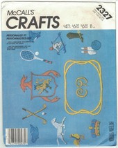McCall&#39;s Crafts 2327 806 Iron On Embroidery Transfers Monogram, Sports, Flowers - £6.88 GBP