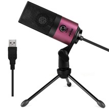 Fifine Metal USB Condenser Recording Microphone K669 Rose Red - £59.43 GBP