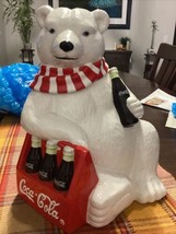 Vintage 1998 limited ed.Coca-Cola Polar Bear in scarf figural 12&quot; cookie... - £23.49 GBP