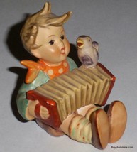 &quot;LET&#39;S SING&quot; Hummel Figurine #110/0 TMK4 - Boy Playing Accordion With Blue Bird! - £58.13 GBP