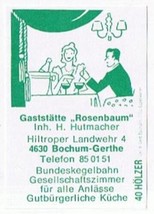 Matchbox Label Germany Gaststatte Rosenbaum Bochum Gerthe - £0.77 GBP