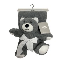 UGG Classic Baby Childrens Gray Sherpa Teddy Bear Plush Blanket Throw Gift Set - £59.34 GBP