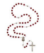 Our Lady of Guadalupe  Red Wood Beads Rosary, New. #AB-051-B - $11.99