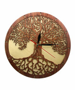 38cm Tree Of Life Wooden Wall Clock Sacred Geometry Magic Tree Wall Clock - $43.56