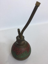 Unique Ladies antique Carved Brass Perfume Bottle with atomizer - £63.07 GBP