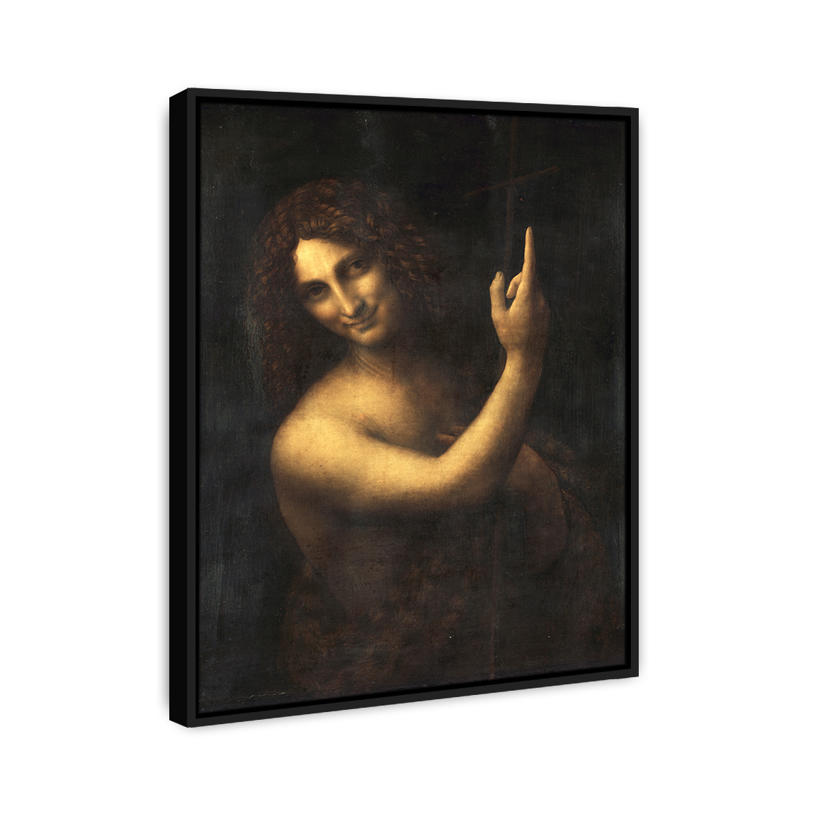 Framed Leonardo da Vinci Saint John the Baptist Oil Canvas Print Art Pai... - $28.89+