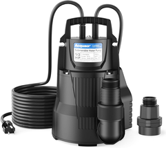 Acquaer 1/2 HP Automatic Sump Pump, 2450GPH Submersible Water Pump with 3/4”Gard - £163.48 GBP