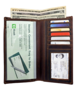 Men Premium Vintage Leather RFID Blocking Slim Bifold Long Checkbook Cover - €18,95 EUR