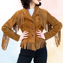 Vintage 70s Suede Fringe Jacket: Western Cowgirl Boho Leather Coat - $179.95