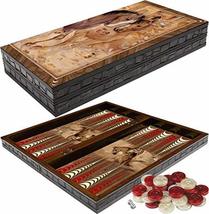 LaModaHome Turkish Steed Backgammon Set, Wooden, Board Game for Family Game Nigh - £49.78 GBP