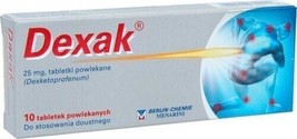 DEXAK 25mg 10 tabl Berlin Chemie analgesic, anti-inflammatory and antipy... - $19.95