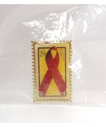 USPS Aids Awareness Ribbon 29 Cent Stamp Lapel Hat Pin Pinback 1993 Enam... - $6.14