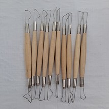 Pottery Tools Craft Metal Shaping Set 10 Piece Wooden Handle - £11.87 GBP