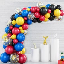 Balloon Arch Garland Kit, 105Pcs Blue Red Black Balloon Arch Kit Balloon Garland - £27.17 GBP