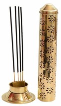 Brass Agarbatti Stand with Ash Catcher Beautiful Handmade Safety Incense Holder - £9.49 GBP