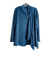 AB Studio Cardigan Asymmetrical One Button Teal Womens Size Medium - £17.73 GBP