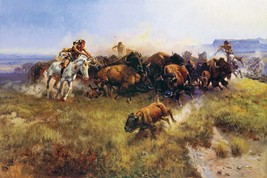 The Buffalo Hunt No. 39 by Charles M Russell Western Giclee Art Print Ships Free - £30.81 GBP+