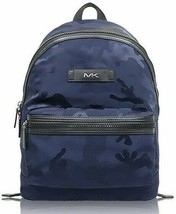 Michael Kors Kent Indigo Nylon Large Backpack Camo Navy Blue 37S0LKNB2U ... - $113.84