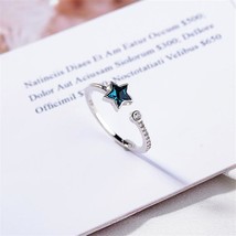 New Fashion Beautiful Deep Sea Blue Five-pointed Star 925 Sterling Silver Jewelr - £7.42 GBP