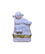 Vintage K’s Collection Snow Baby 2.5” x 1.5” Gold Tone Top Trinket Box - $11.76