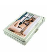 Korean Pin Up Girls D7 Cigarette Case with Built in Lighter Metal Wallet - $20.74