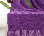 Handmade Purple Throw Blanket For Couch, Luxurious Living Room Home, 50&quot;... - £27.47 GBP