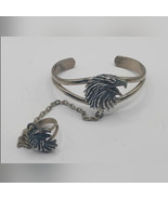EJC &#39;95 Southwestern Eagle Slave Bracelet With Ring sz 6 Ring damaged - $75.22 CAD