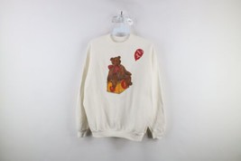 Vtg 80s Streetwear Womens L Distressed Happy Days Bear Crewneck Sweatshirt USA - £31.12 GBP