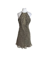 Maggy London Womens Dress Size 8 Silk Brown Polka Dot Sleeveless Keyhole... - $18.81