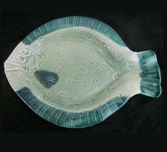 Sarah Houde Pottery Stoneware Flouder Large Fish Serving Platter Studio Art Dish - £44.60 GBP