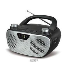 Jensen Portable Stereo CD Player with AM/FM Radio Black with Silver CD-485 - £44.71 GBP