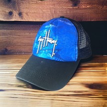 Guy Harvey Mesh Snapback Trucker Hat Blue Script Fishing Dad Cap - $271.02 MXN
