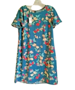 Maurices Unlined Knee Length Dress Blue With Flowers Size Small - $12.86