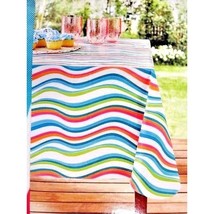 Wavy Swirls Tablecloth 60 x 84-in Vinyl Picnic Kitchen Table Chloride-Fr... - $12.84