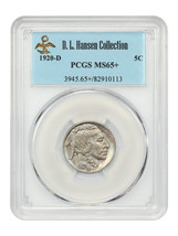1920-D 5C Pcgs MS65+ Ex: D.L. Hansen - £7,007.91 GBP