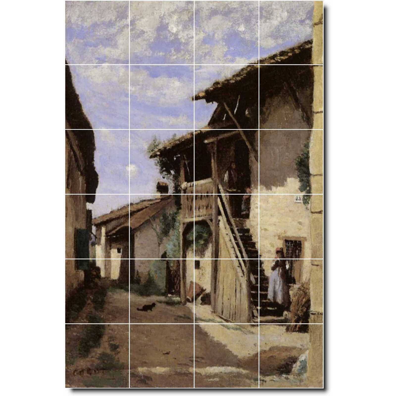 Corot jean a village steeet dardagny