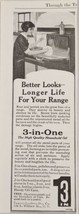1924 Print Ad Three-in-One Oil Longer Life for Range New York,NY - $10.78