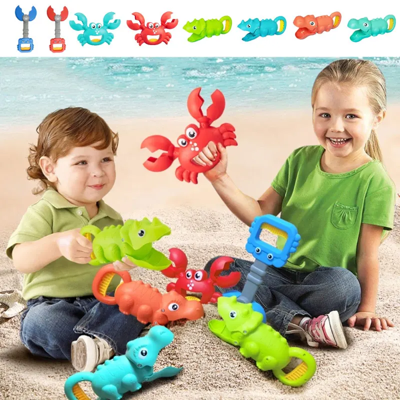 8 Styles Kids Fun Sandbox Toys Cartoon Dinosaur Crab Shape Digging Sand Tool - £10.51 GBP