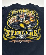 NFL Pittsburgh Steelers Black Short Sleeve T Shirt Graphic NFL Mens L 22x25 - £14.64 GBP