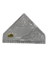 Vintage Handcut Lead Crystal Glass Napkin Letter Holder Etched  Made in ... - $74.40 CAD