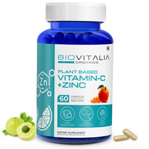 BIOVITALIA ORGANICS Plant Based Vitamin C + Zinc Immunity Boost &amp; Skin -... - £14.68 GBP