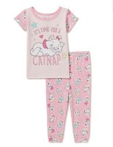 Disney Baby Girl&#39;s Marie Cotton Pajamas Short Sleeve Snug Fit, 2-Piece Set - £17.26 GBP