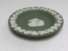 Wedgwood Jasperware Sage Green Trinket Dish Grecian Women, Cherub, Grape Vines  - £10.05 GBP