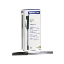 Staedtler Stick 430 M-9 Ballpoint Pen Medium - Black (Box of 10)  - £6.95 GBP