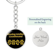 Treeing Walker Coonhound Mama Circle Keychain Stainless Steel or 18k Gold Dog M - £30.33 GBP+