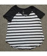 Livi Active Lane Bryant Striped V-Neck Mesh Raglan Sleeve Workout Top Pl... - $14.84