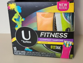 U by Kotex Fitness Tampons Compact Regular Level Lot Unscented 15 ct Fit... - $14.22